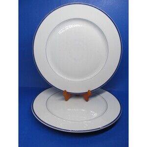 Block Blue Collection Spal Portugal Set Of Two 12 1/4" Chop Plates Platters Used